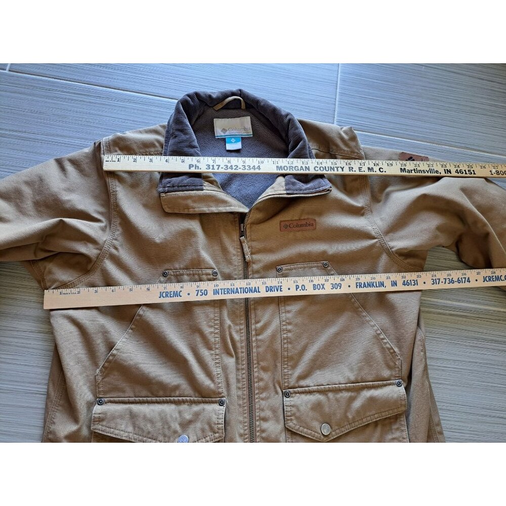 Columbia Mens Canvas Utility Jacket Loma Vista Tan L Corduroy Collar Utility - Picture 6 of 12